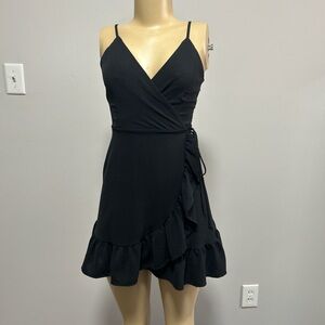 Altar'd State Black Ruffle Mini Dress